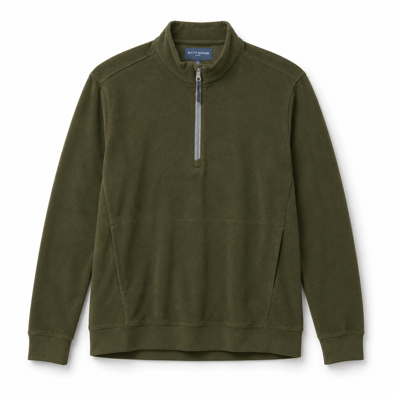 Stretch Fleece Quarter Zip Mock - Chocolate