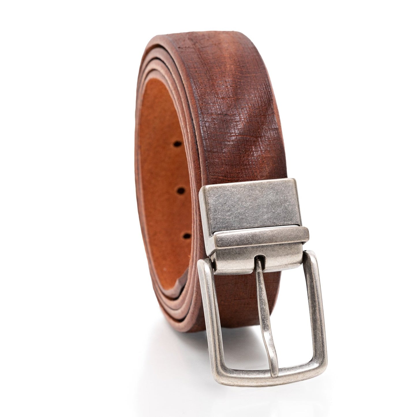 Genuine Leather Stretch Belt - Brown