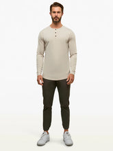 Load image into Gallery viewer, AO Long Sleeve Henley Curve Hem - Clay