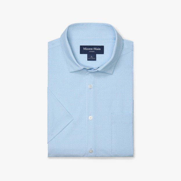 Leeward Short Sleeve - Light Blue Pressed Diamond