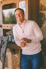 Load image into Gallery viewer, Italian Merino Quarter-Zip Sweater - Antique White