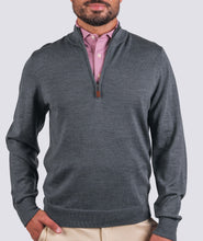 Load image into Gallery viewer, Italian Merino Quarter-Zip Sweater - Shadow Heather