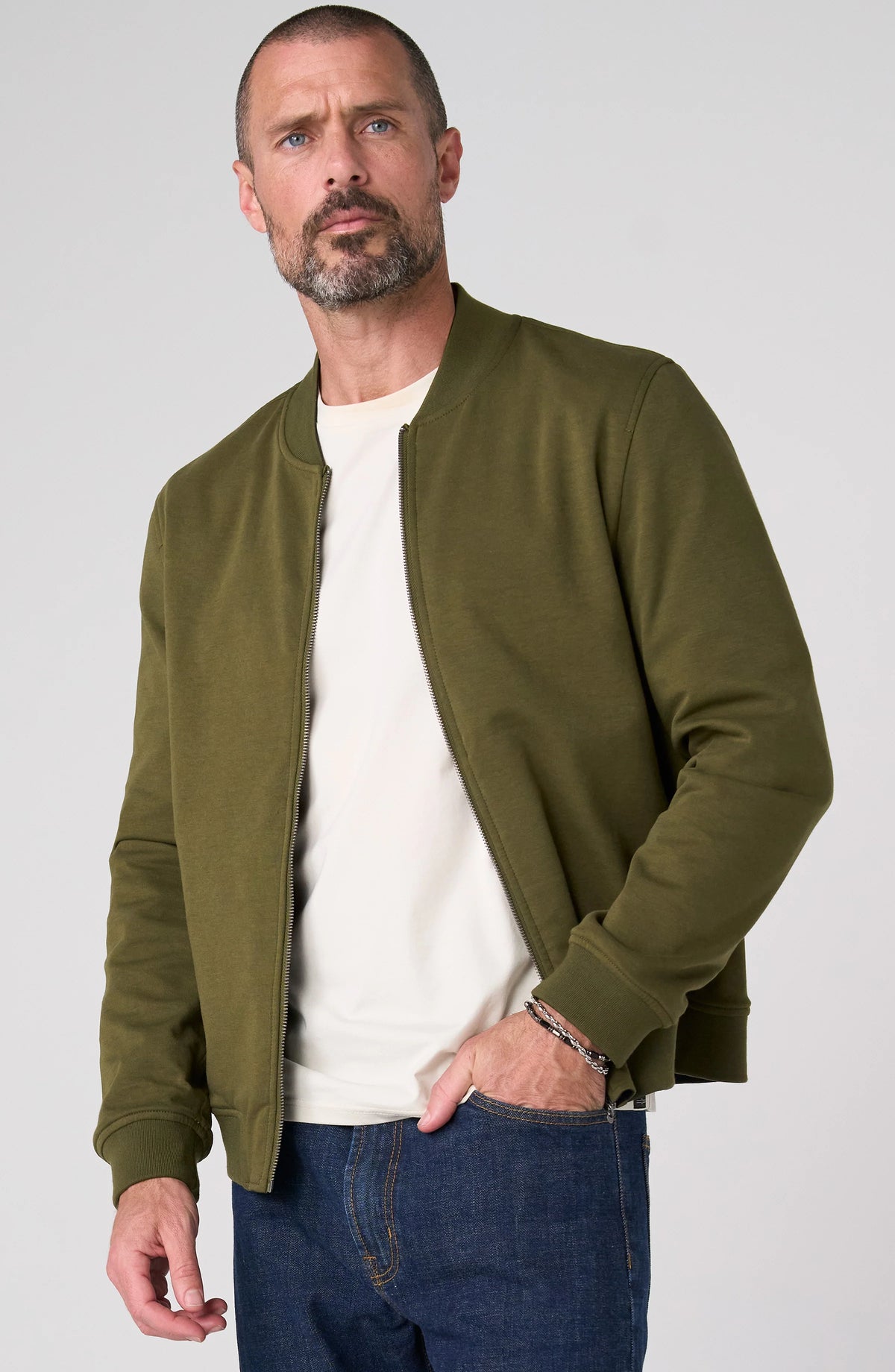 Reversible Bomber Jacket - Black and Olive