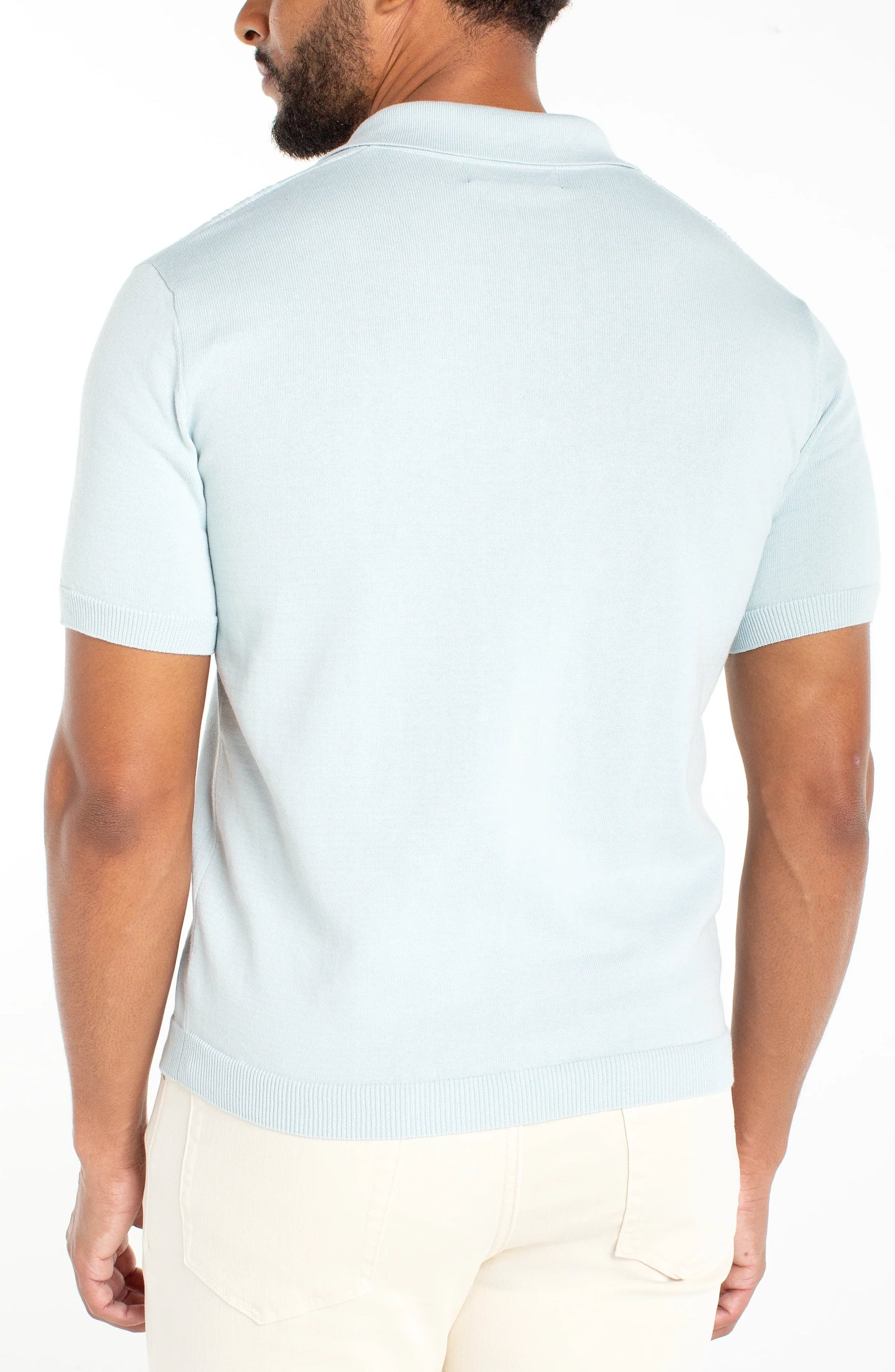 Sweater Knit Polo - Aqua