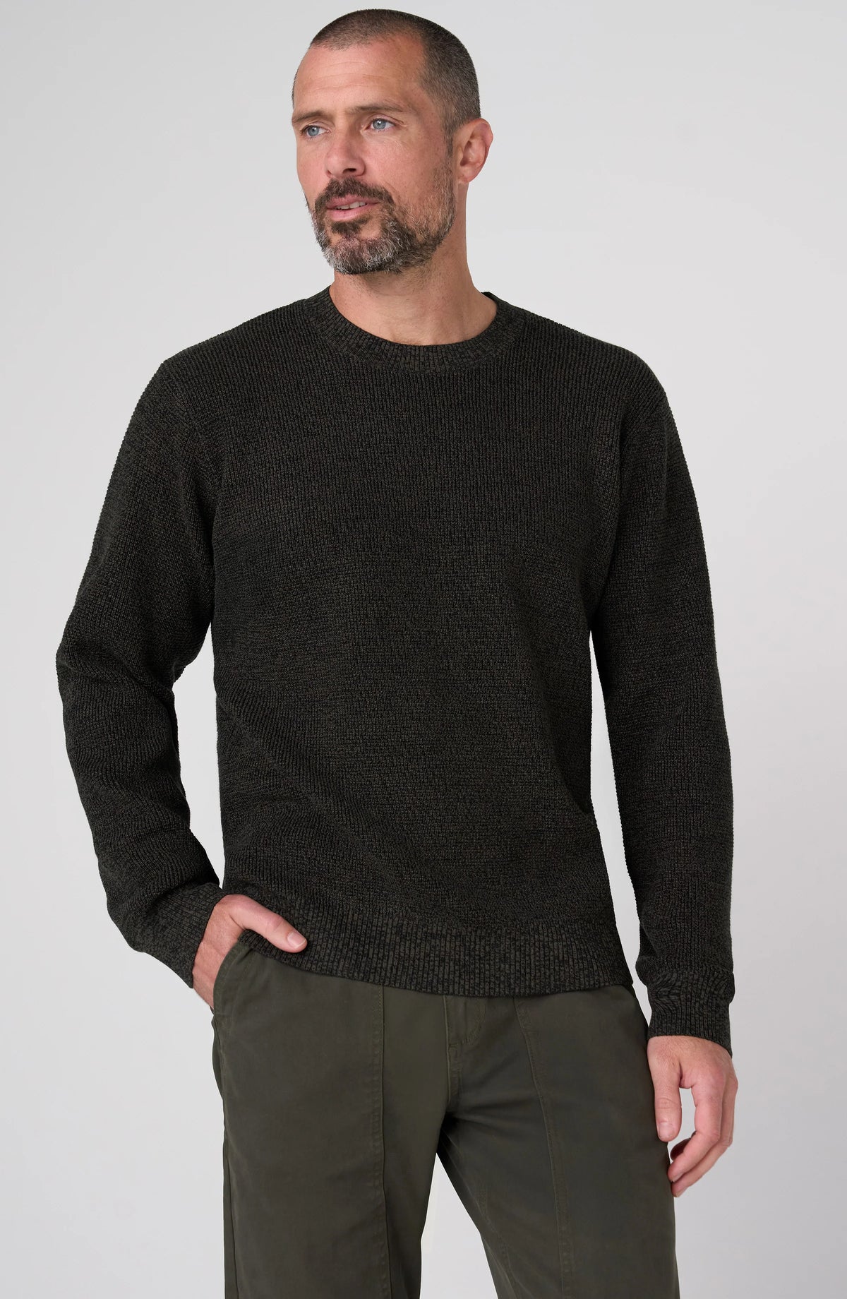 Long Sleeve Crew Neck Sweater - Olove Black