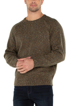 Load image into Gallery viewer, Crew Neck Raglan Sweater - Olive multi