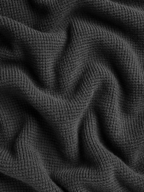 Saratoga Waffle Stitch Sweater Polo - Dark Grey Heather