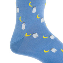 Load image into Gallery viewer, Azure Blue with Yolk, White and Steel Gray Moonshine Cotton Sock