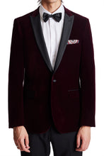 Load image into Gallery viewer, Grosvendor Peak Tux Jacket - Rich Burgundy Velvet