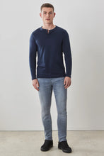 Load image into Gallery viewer, The Barakett Long-Sleeve Henley - Blue Night