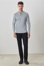 Load image into Gallery viewer, The Barakett Long-Sleeve Henley - Monument Grey