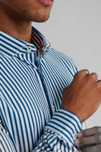 Load image into Gallery viewer, Apex Pique Sunday Stripe - Gibraltar Sea Navy