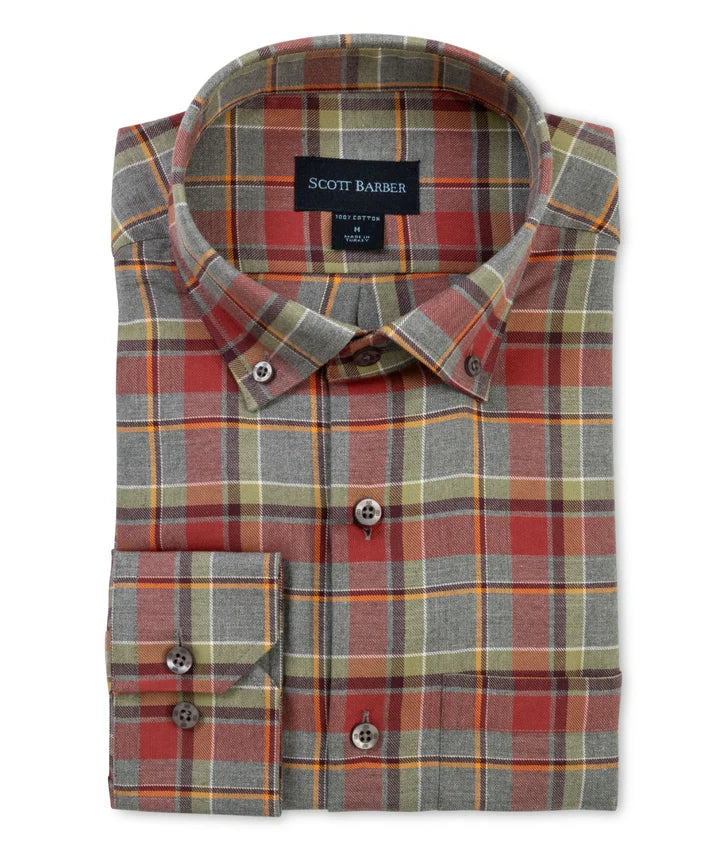 Herringbone Twill Plaid - Tomato
