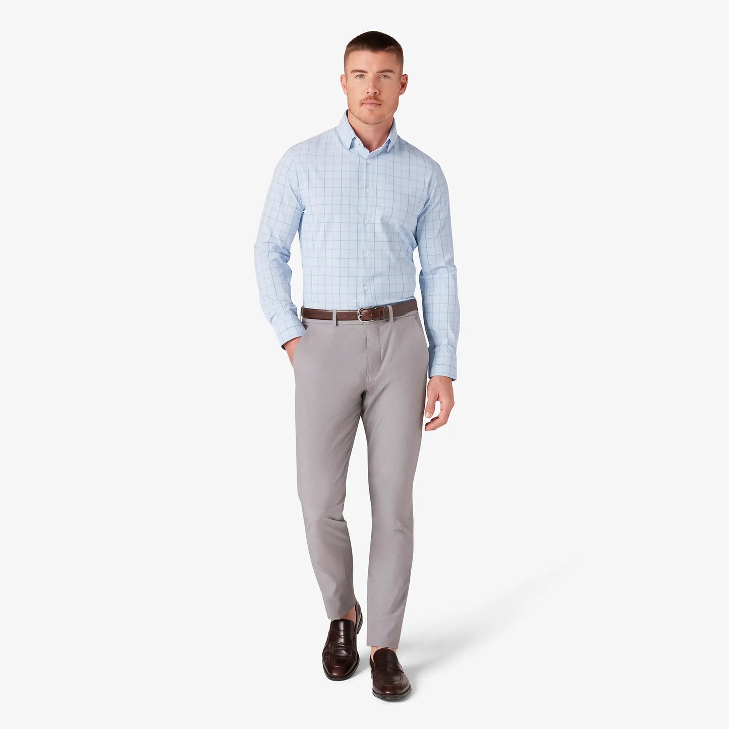 Leeward Dress Shirt - Sky Rodeo Plaid