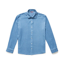Load image into Gallery viewer, Blue Ginghan Brushed Jersey Shirt