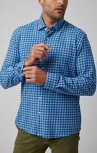 Load image into Gallery viewer, Blue Ginghan Brushed Jersey Shirt