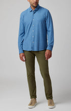 Load image into Gallery viewer, Blue Ginghan Brushed Jersey Shirt