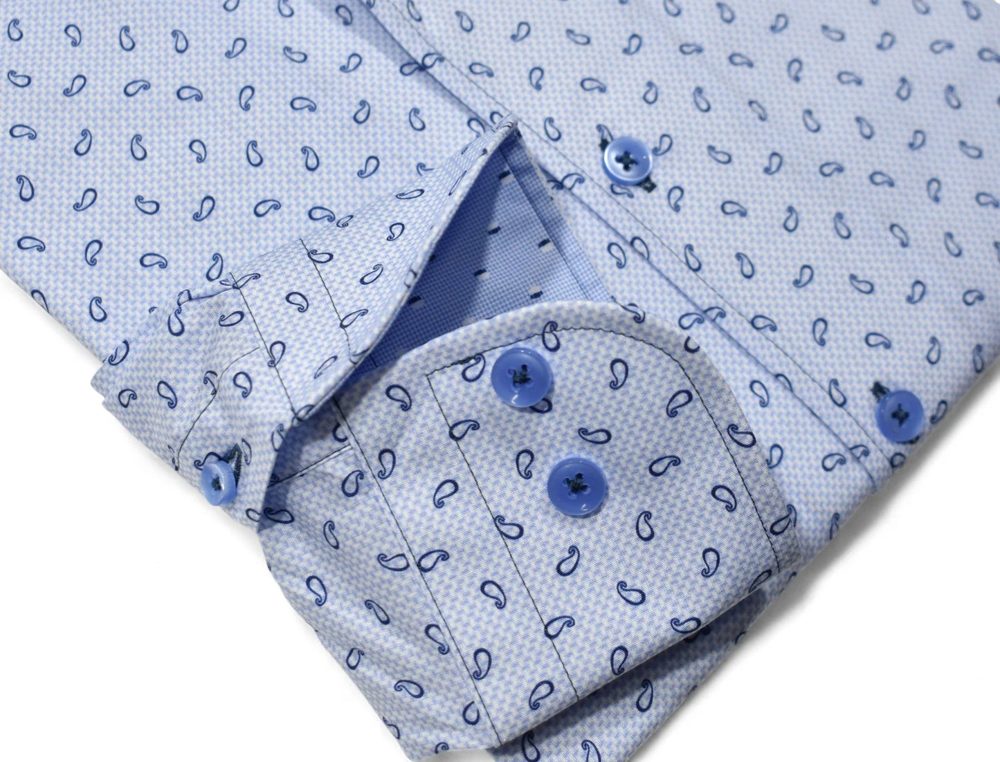 Brickell Paisley Check - Sky