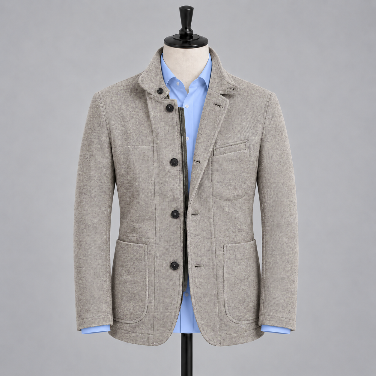 Pique Trap Blazer - Cement Heather
