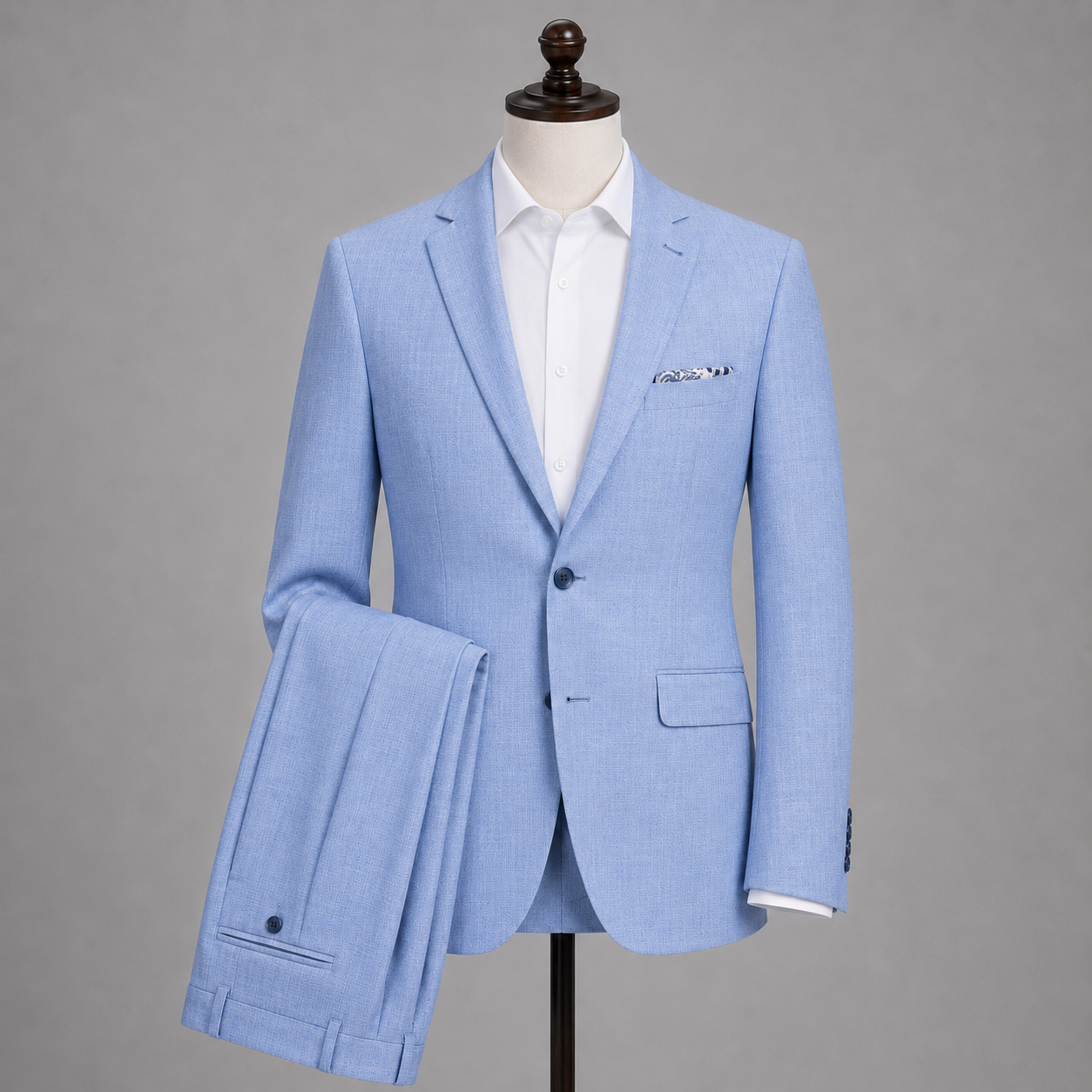 Blue Ice Sharkskin Suit Jacket