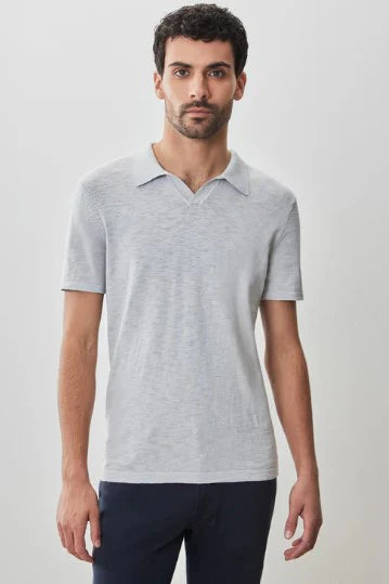 South Shore Open Collar Sweater Polo - Light Grey