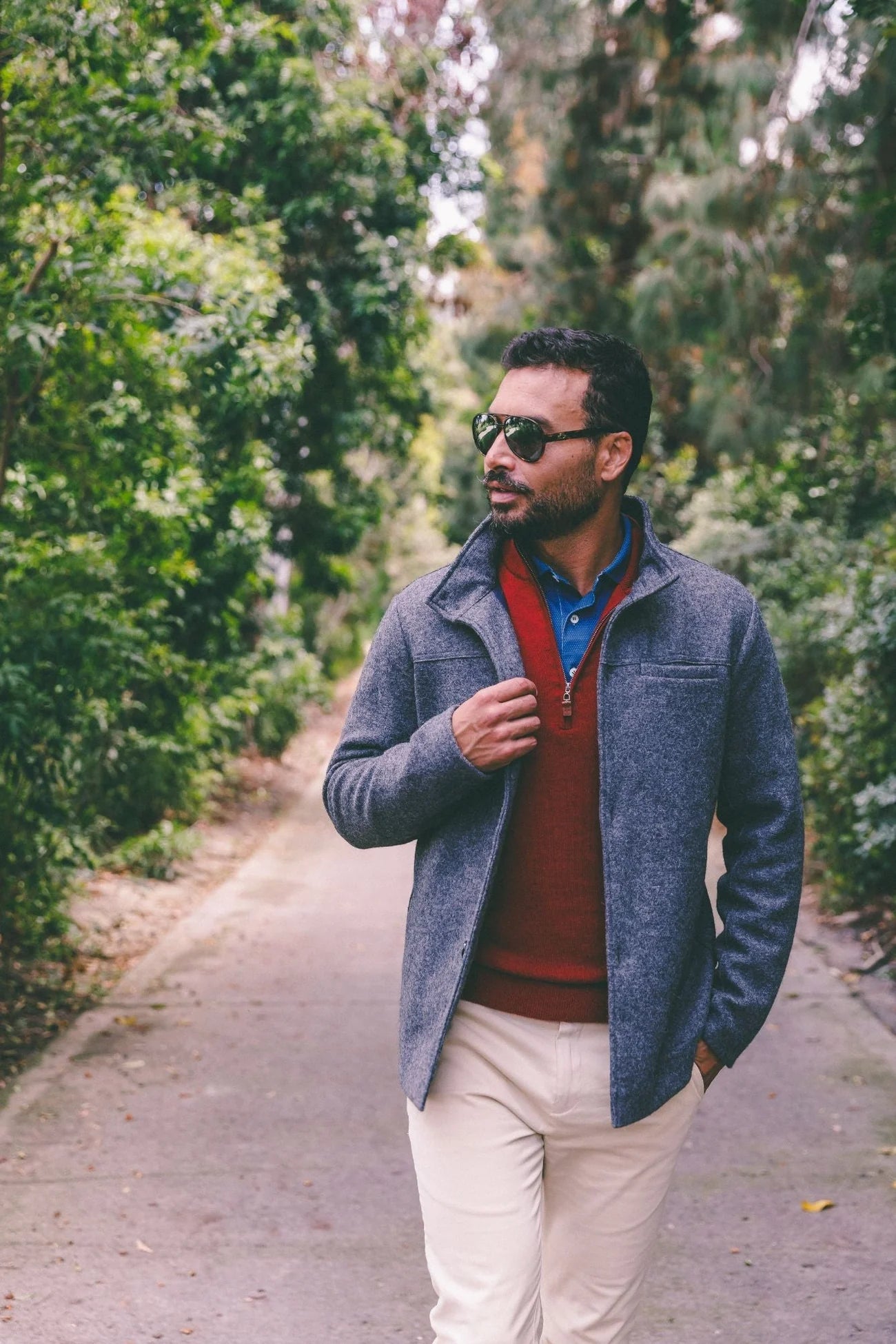 Townsend Felted Wool Peacoat - Shadow Heather