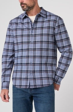 Long Sleeve Button Up Shirt - Blue Wine Multi