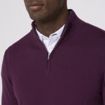 Load image into Gallery viewer, Heritage Quarter Zip Sweater - Eggplant