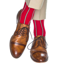 Load image into Gallery viewer, Red w/ Pine Green Stripes
