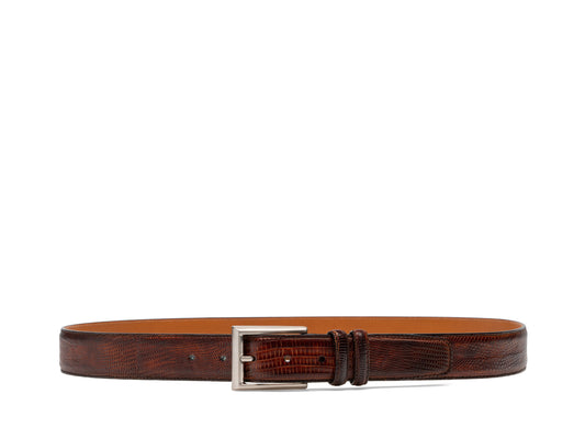 Men's Cognac Lizard Leather Belt