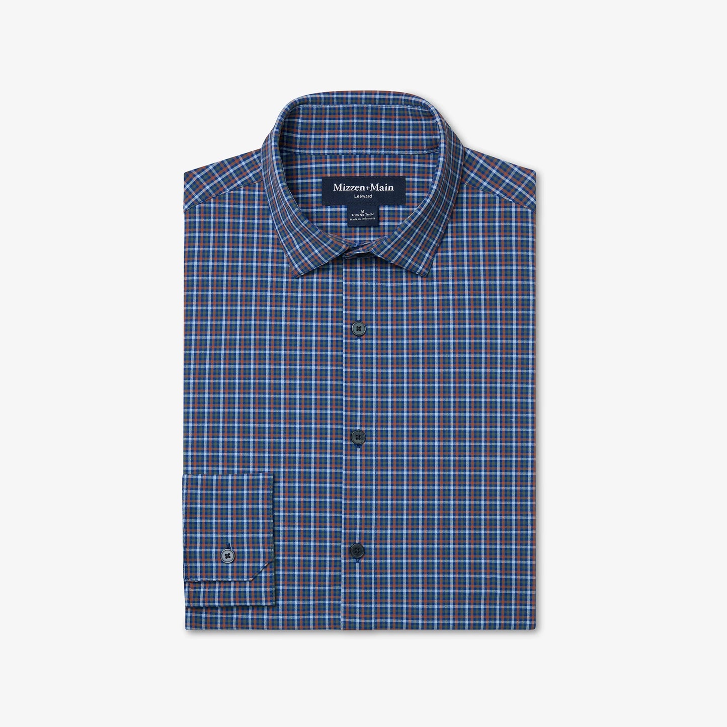 Leeward No Tuck Dress Shirt - Cobalt Plaid