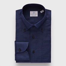 Load image into Gallery viewer, Bellagio Navy Blue Cotton And Linen Shirt
