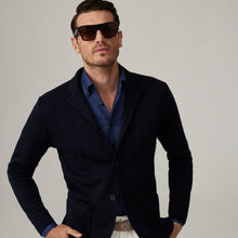 Load image into Gallery viewer, Bellagio Navy Blue Cotton And Linen Shirt

