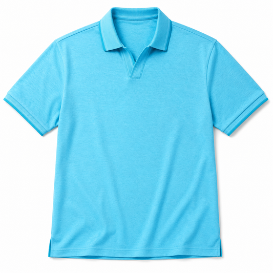 Teal Open Collar Polo