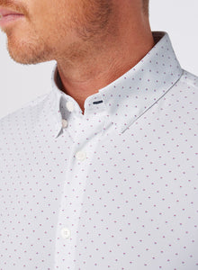 Leeward Dress Shirt - White Stacked Geo