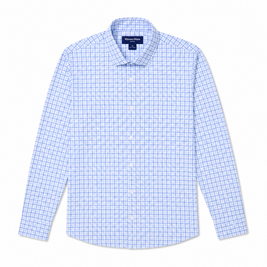 Leeward  Dress Shirt - Skyline Blue Miles Plaid
