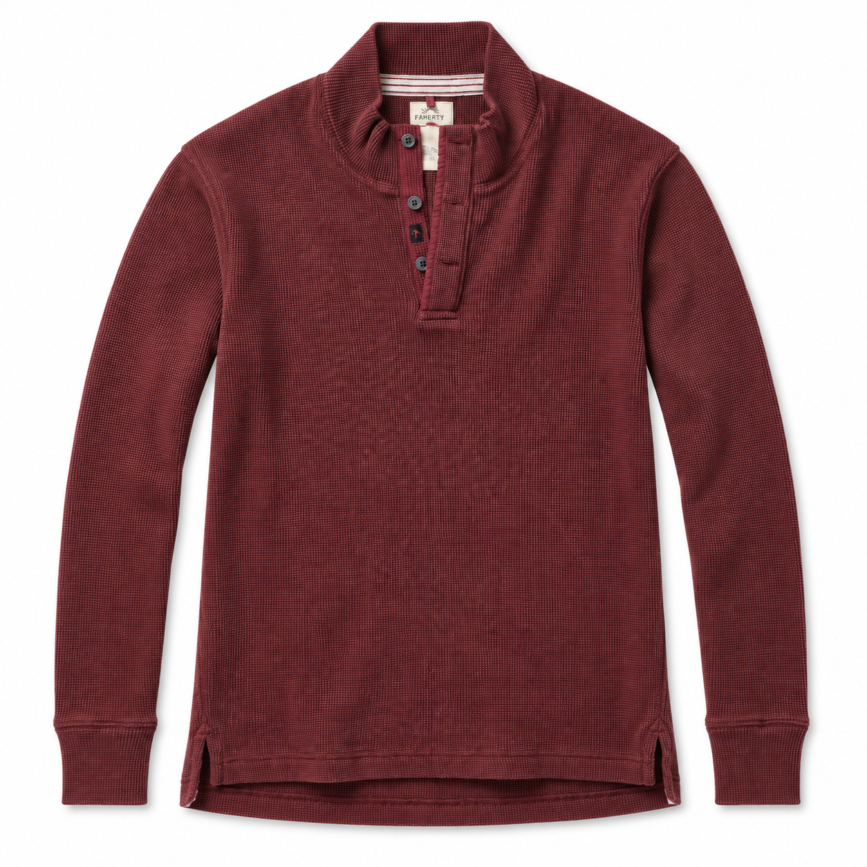 Bi-Waffle Mock - Burgundy