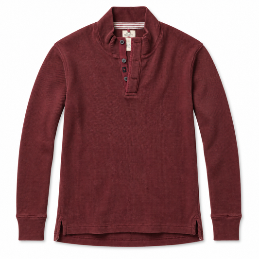 Bi-Waffle Mock - Burgundy