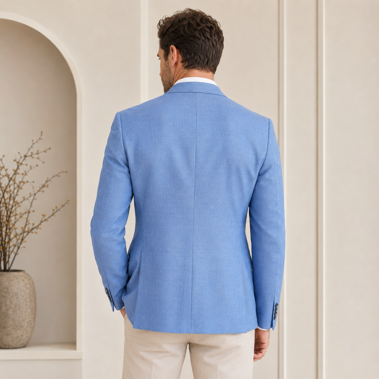 Light Blue Hopsack Sport Coat