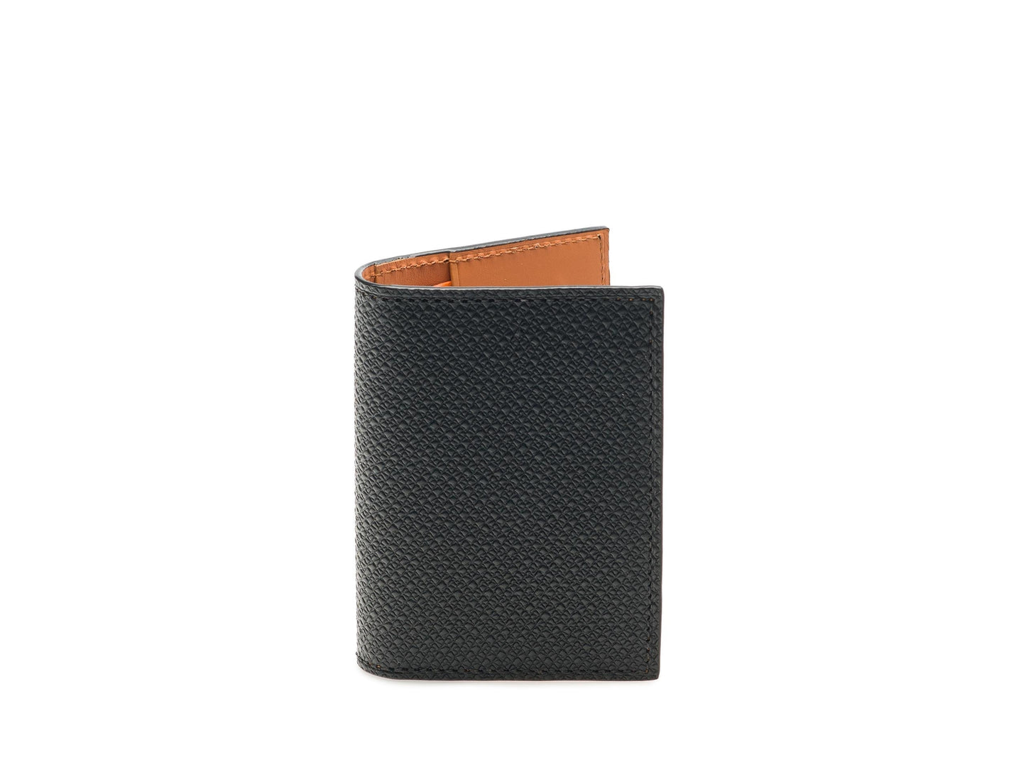 Black Pebble Leather Card Fold Wallet