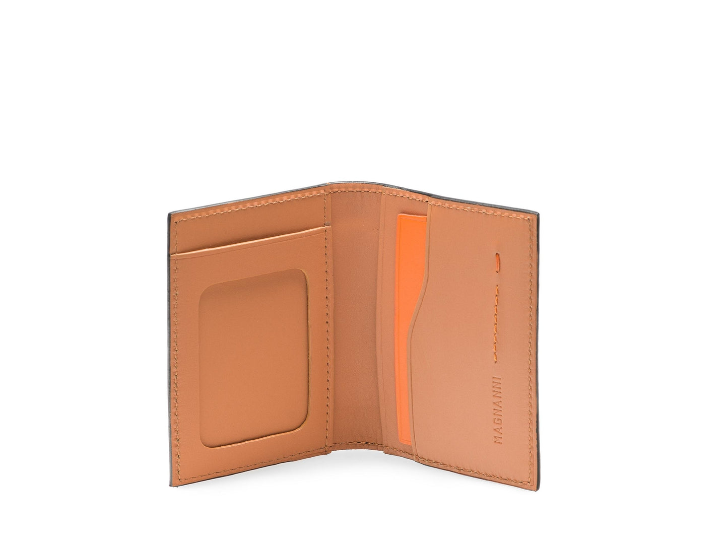 Midbrown Pebble Leather Card Fold Wallet