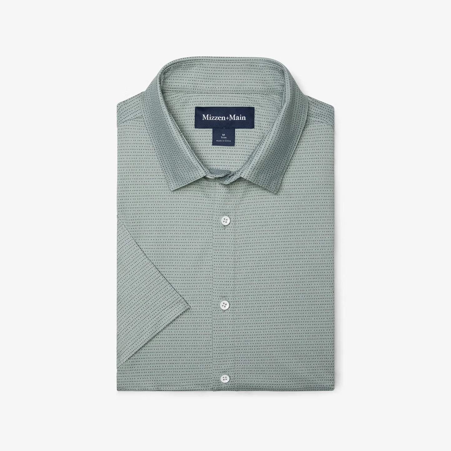 Leeward Short Sleeve - Pale Green Dot Stripe