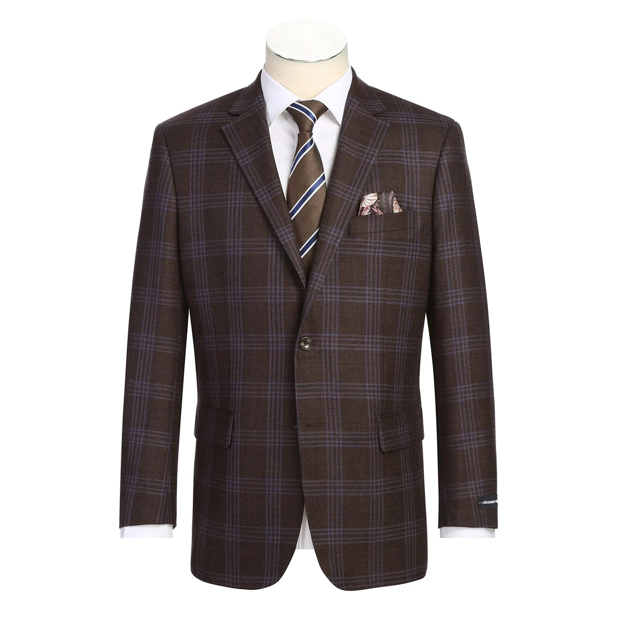 Classic Fit Wool Blazer - Brown Pinstripe