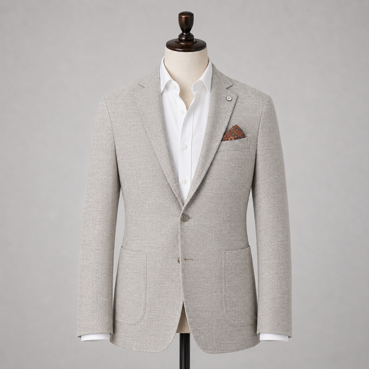 Taupe Textured Solid Sport Coat