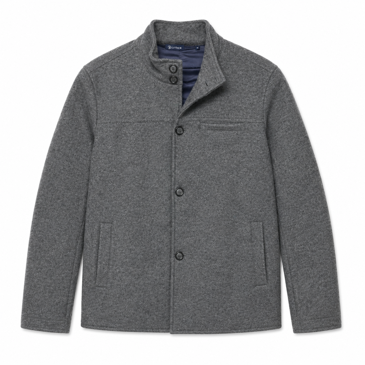 Townsend Felted Wool Peacoat - Shadow Heather