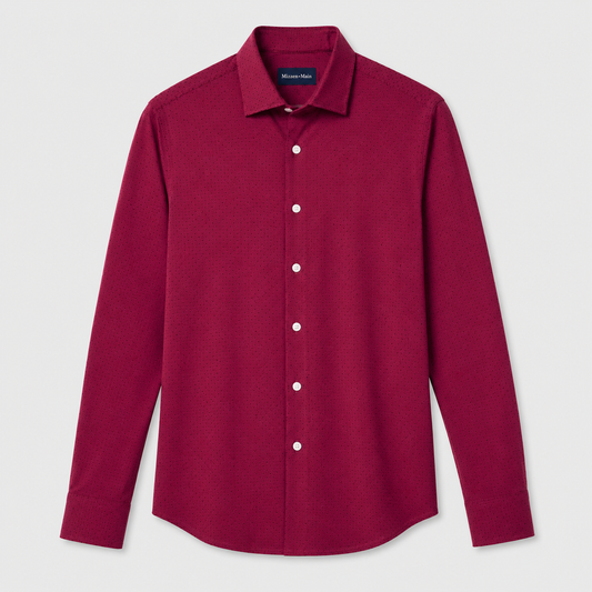 Leeward Dress Shirt - Mulberry Dot