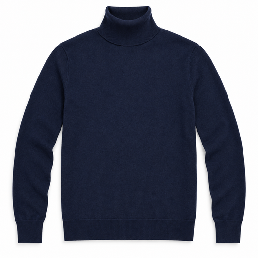 Luxe Fine Gauge Turtleneck  - Navy
