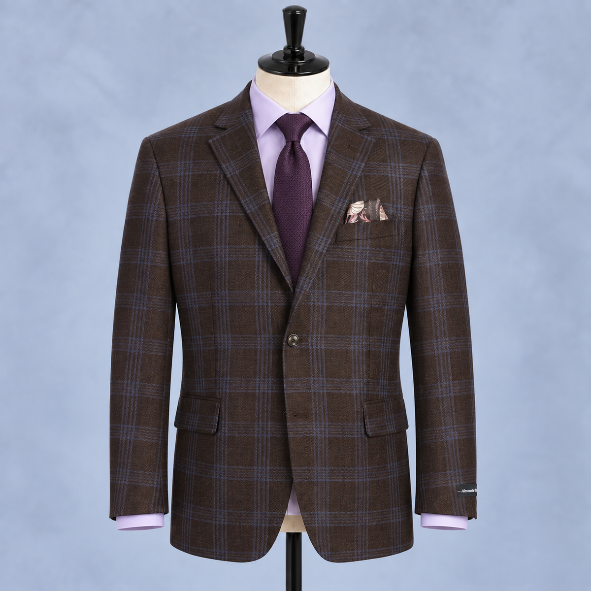 Classic Fit Wool Blazer - Brown Pinstripe