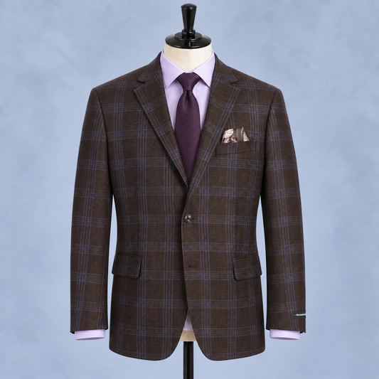 Classic Fit Wool Blazer - Brown Pinstripe