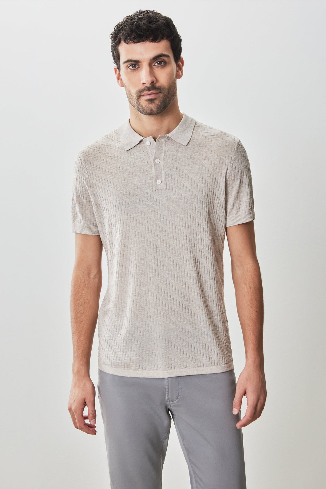 Skelling SS Sweater Polo - Tan
